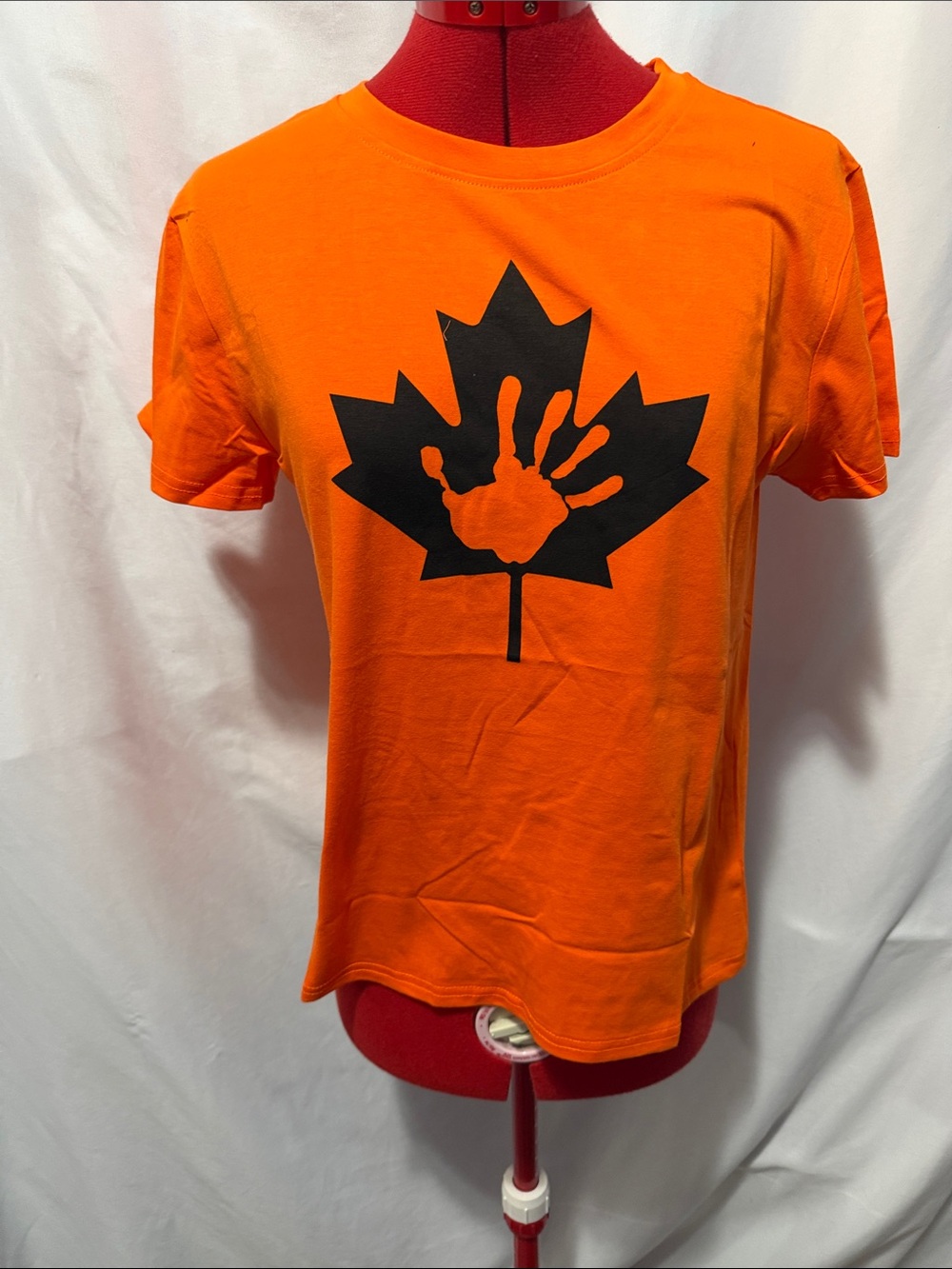 Kids Orange Graphic Maple Handprint Tee